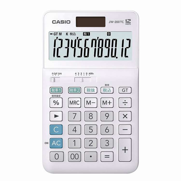 カシオ W税電卓(12桁) JW-200TC-N(代引不可)