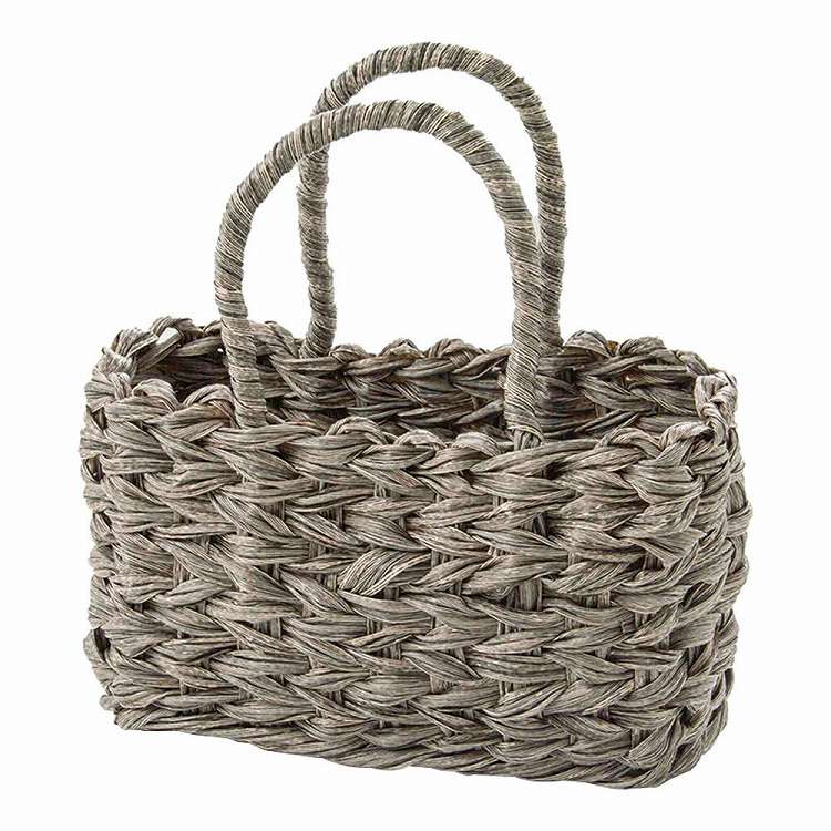 Handbag Type - 樹脂ウォーターヒヤシンス手提げプチバッグ アッシュグレー(代引不可)