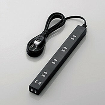 エレコム スリムタップ ほこり防止シャッター付き T-NSL-2620BK(代引不可)【送料無料】