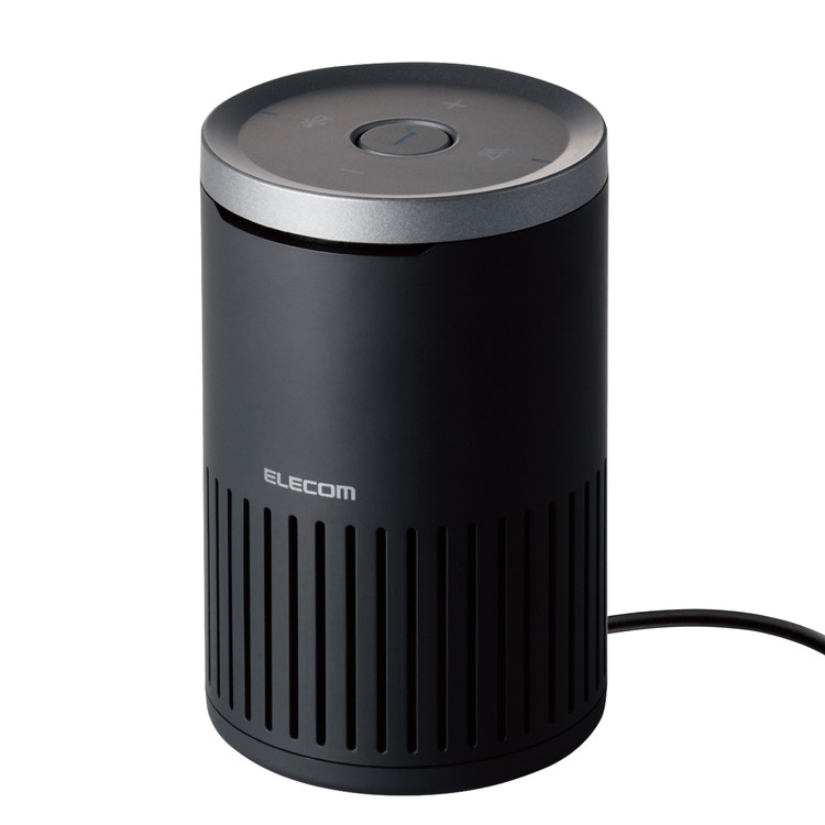 会議用 スピーカーフォン 有線 USB-A Web会議用 4~6人 360度全方向集音 エコーキャンセラー ノイズリダクション オートゲイン 円筒形 350mL缶サイズ ブラック HS-SP02M2BK(代引不可)【送料無料】