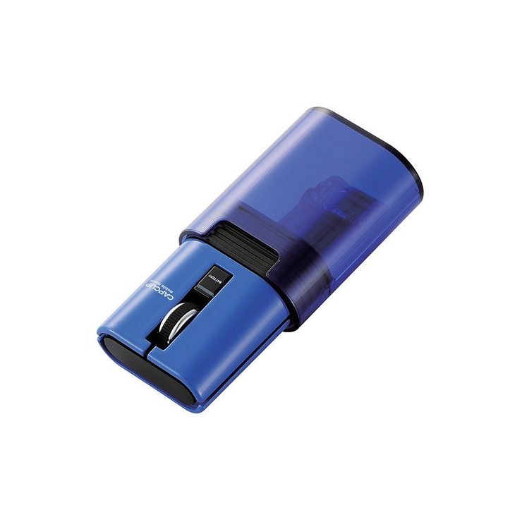 エレコム 静音 キャップクリップ ワイヤレス マウス 無線 ブルートゥース 省電力 リチウムイオン電池 Sサイズ ブルー M-CC2BRSBU(代引不可)【送料無料】
