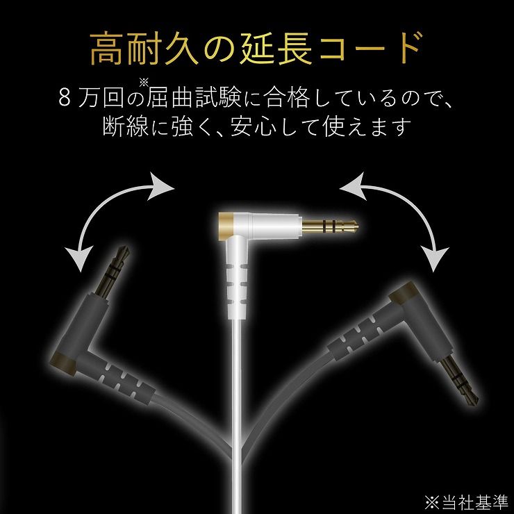 エレコム ヘッドホン・イヤホン用延長コード(高耐久モデル) EHP-35ELS20WH(代引不可)