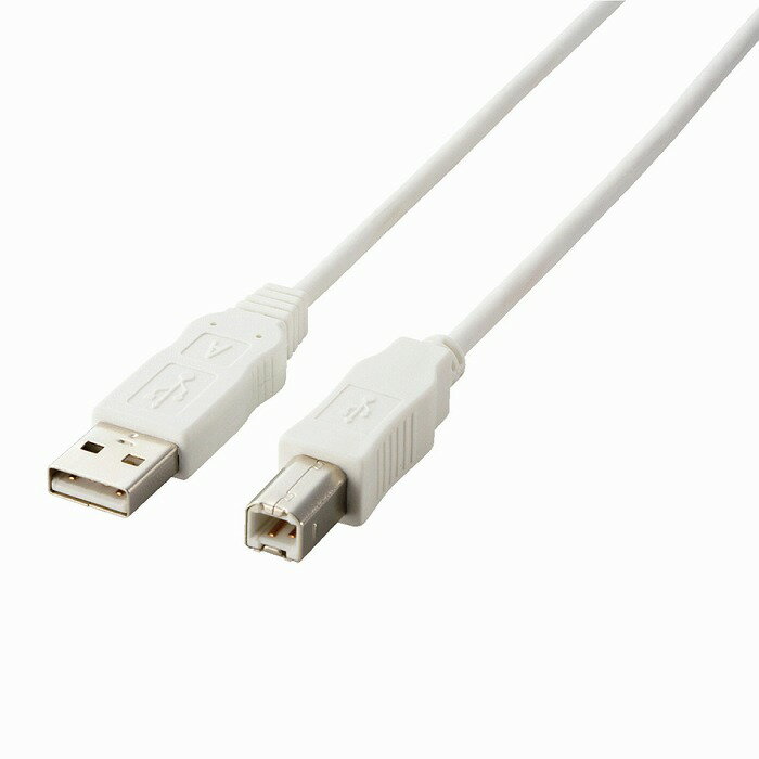 エレコム RoHS対応USBケーブル/0.5m/ホワイト USB2-ECO05WH(代引不可)【メール便（ネコポス）】【送料無料】