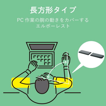 エレコム マウスパット リストレスト 手首クッション 疲労軽減 体圧分散 左右2個セット 長方形タイプ ブラック MOH-EL02BK(代引不可)