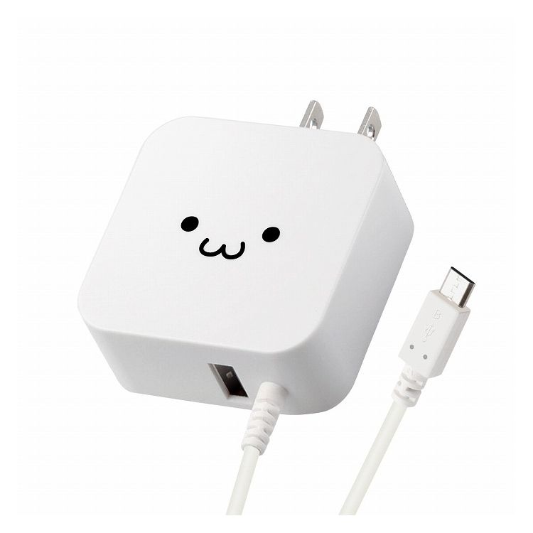 【商品詳細】USB microBコネクタ搭載端末の充電に便利。 一体型のUSB microBケーブルに加え、USBポートを1つ搭載し、家庭用コンセントからスマートフォン・タブレットを充電できるAC充電器。■家庭用コンセントからスマートフォン・タブレットを充電できるAC充電器です。 ■USB microBケーブル一体型なので、そのまま接続するだけで手軽に充電可能です。 ■壁面のコンセントに接続してもゆとりのあるケーブル長1.5mです。 ■巻くだけでケーブルを束ねられる面ファスナータイプのケーブルバンドが付属しています。 ■USBポートを1つ搭載し、別途充電用USBケーブルを接続することで、2台のスマートフォンを同時に充電できます。 ■USBポートは、接続された機器を自動検知し、最速電流で充電できるおまかせ充電に対応しています。 ■合計最大出力2.4Aの高出力タイプなので、スマートフォンやタブレットの急速充電が可能です。※micro-B端子を使用時は最大1.8A出力になります。 ■未使用時は電源プラグを折りたたんで充電器本体に収納可能です。 ■USB協会指定の試験に合格した信頼性の高いUSB microBコネクタを搭載していますので安心・安全に使用いただけます。■対応機種：USB micro-BコネクタまたはUSB Type-Aポートから最大5V/2.4Aまでの出力で充電可能な機器 ■コネクタ形状：USB micro-B(オス)USB Type-A(メス) ■定格入力電圧：AC100-240V 50/60Hz ■定格出力電力：12W ■定格出力電圧：5V ■定格出力電流：2.4A ※micro-B端子を使用時は最大1.8A出力になります。 ■外形寸法：幅24×奥行52×高さ52(mm) ■質量：約80g ■ケーブル長：1.5m ■カラー：ホワイトフェイス ■電気用品安全法：◇PSE 特定電気用品 ■使用可能地域：日本 ■保証期間：1年 ■その他：回転収納式コンセントプラグ/耐トラッキングスリーブ付コンセントプラグ【代引きについて】こちらの商品は、代引きでの出荷は受け付けておりません。【送料について】北海道、沖縄、離島は送料を頂きます。