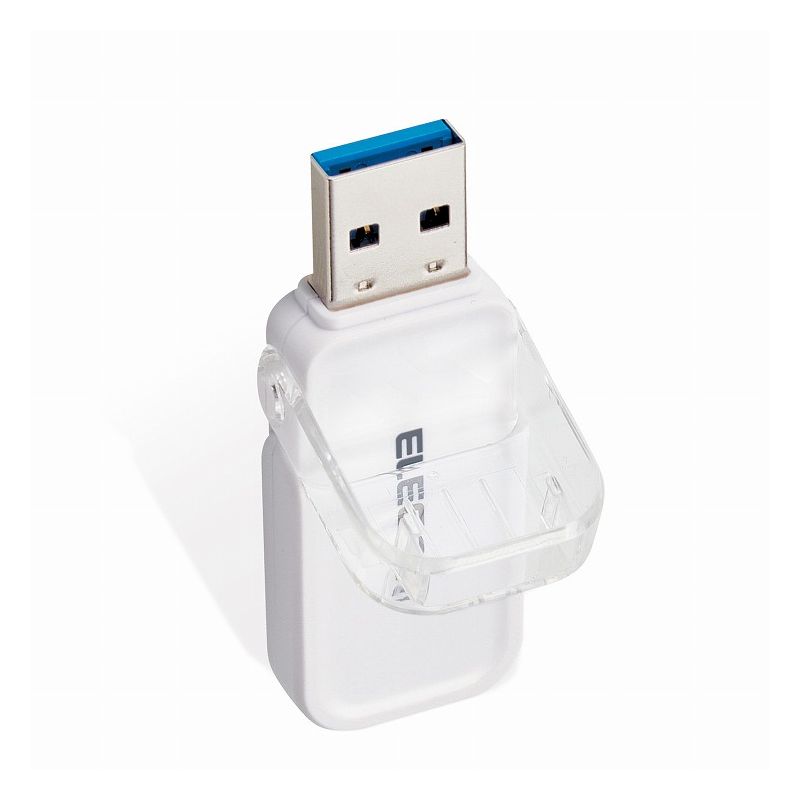 【商品特長】片手で抜き差しできるフリップキャップ式のUSB3.1(Gen1)/USB3.0対応USBメモリ。■USB3.1(Gen1)/USB3.0対応で、高速データ転送を実現するUSBメモリです。■大容量データ、大量のデータでも高速データ転送でストレスなく使用可能です。■片手で抜き差しできるフリップキャップ式です。■フリップキャップなので、紛失の心配もありません。■お好みのストラップを装着できるストラップホールを装備しています。※本製品にストラップは付属していません。■弊社Webサイトからダウンロードすることで、パスワード自動認証機能付暗号化セキュリティソフト「PASS(PasswordAuthenticationSecuritySystem)×AES」あるいは「PASS(PasswordAuthenticationSecuritySystem)」のみを使用可能です。■「PASS(PasswordAuthenticationSecuritySystem)」使用時は、あらかじめ登録したパソコン(最大3台)では、USBメモリへのアクセスに必要なパスワード入力が不要で、未登録のパソコンに接続したときは、パスワード入力を要求し、盗難や紛失時のデータ漏えいを防止します。■「PASS(PasswordAuthenticationSecuritySystem)×AES」使用時は、保存されたデータは、信頼性の高い強固な暗号化方式「AES256bit」で暗号化されるので、万一の紛失や盗難でも大切なデータの情報流出を防止します。■USB2.0への下位互換が可能で、USB2.0対応のパソコン・機器でもそのまま接続可能です。■Macにも対応しており、WindowsパソコンとMacパソコン間でのデータのやり取りが可能です。■Windowsのユーザー権限でも使用可能なので、企業での導入にもお勧めです。■保証期間を「1年間」としていますので、安心してご利用いただけます。【仕様】■対応機種：Windows10/8.1/7が動作するWindowsパソコン、およびmacOSMojave(10.14)が動作するMac■付属ソフトウェア対応機種：Windows10/8.1/7が動作するWindowsパソコン、およびmacOSMojave(10.14)が動作するMac■インターフェイス：USB3.1(Gen1)/USB3.0/USB2.0■コネクタ形状：USBタイプAオス■容量：64GB■セキュリティ機能：PASS(PasswordAuthenticationSecuritySystem)[パスワード自動認証機能付セキュリティソフト]orPASS(PasswordAuthenticationSecuritySystem)×AES[パスワード自動認証機能付暗号化セキュリティソフト]■外形寸法：幅55mm×奥行19mm×高さ9.5mm■重量：約8g■電源：USBバスパワー■カラー：ホワイト■保証期間：1年【送料について】北海道、沖縄、離島は送料を頂きます。【配送について】■同一配送先2個以上から、宅配便となります。■単品出荷の場合、メール便（ネコポス）となります。メール便（ネコポス）の場合・ポスト投函となります。・お時間帯の指定は受け付けておりません。・代引きでの出荷は受け付けておりません。