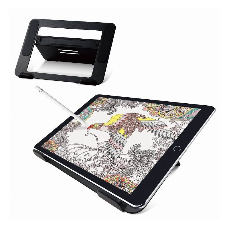 エレコム ELECOM タブレットスタンド デスク 卓上 お絵かき マンガ イラスト 9.7インチ - 12.9インチ 対応 iPad Pro iPad Air Apple Pencil Wacom Cintiq 16 対応 ブラック 黒 TB-DSDRAWBK(代引不可)【送料無料】