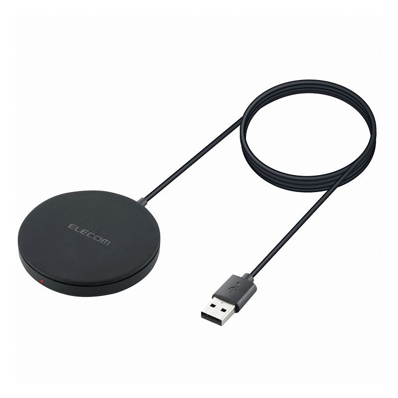 エレコム ELECOM ワイヤレス充電器 5W マグネット内蔵 卓上 ケーブル一体型 iPhone Airpods 1m ブラック W-MA01BK(代引不可)【送料無料】【メール便（ネコポス）】