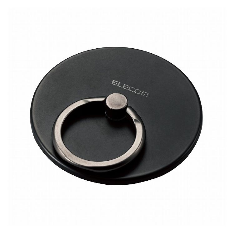 エレコム スマホリング マグネット リング 着脱可能 MagSafe 対応 iPhone スマホスタンド機能 薄型 マット加工 スマホグリップ ブラック P-STRMKMSLBK(代引不可)【メール便配送】【送料無料】