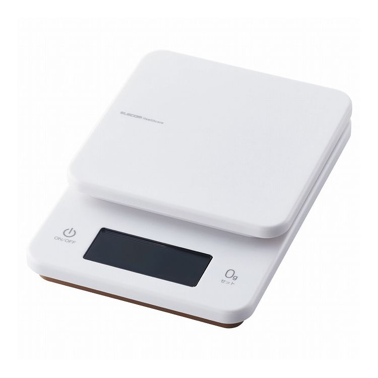 ELECOM キッチンスケール デジタルスケール 計量器 はかり 最大3kg 0.5g単位 バックライト付き ホワイト エレコム HCS-KSA01WH(代引不可)