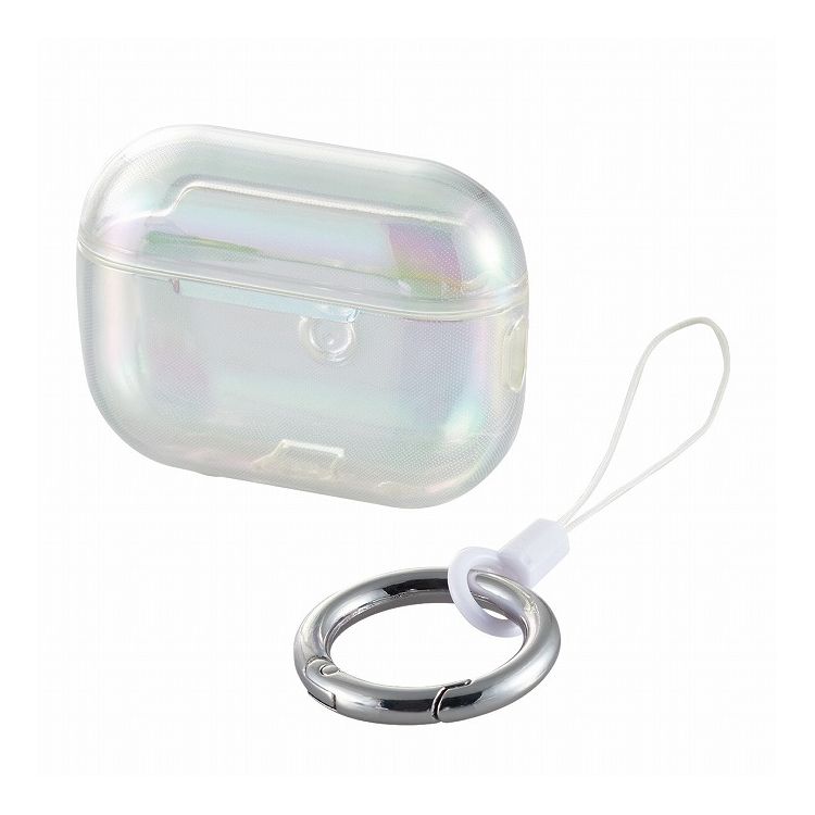 エレコム AirPods Pro 2 第2世代 用 ケース ソフトケース TPU カラビナ付き 強靭な耐久性 しなやかな弾力性 magsafe充電 ワイヤレス充電 対応 オーロラクリア AVA-AP4UCACR ELECOM(代引不可)【送料無料】