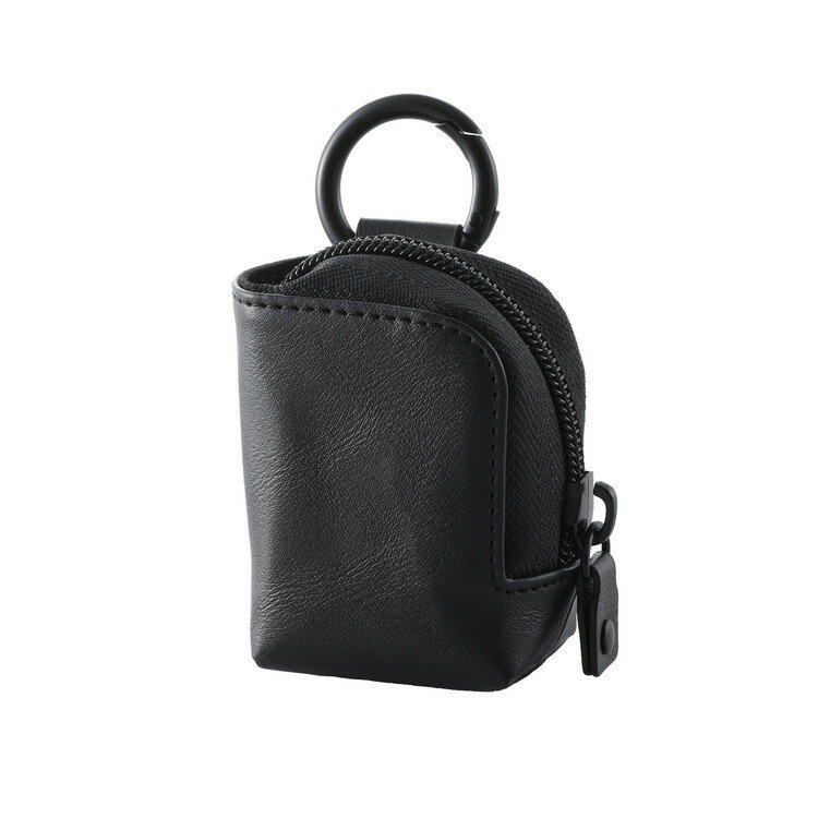 エレコム イヤホンケース ワイヤレスイヤホン ソフトレザー ポーチ カラビナ付き 耐衝撃 L字ファスナー..