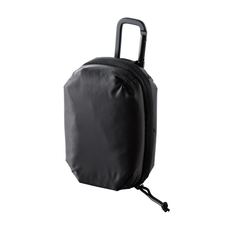 エレコム イヤホンケース ワイヤレスイヤホン ポリエステル ポーチ カラビナ付き 耐衝撃 撥水 180度開閉 Lサイズ 【 Airpods/Pro LBT-TWS10/11/12/13 他対応 】 ブラック TWS-EP23PLBK ELECOM(代引不可)【送料無料】