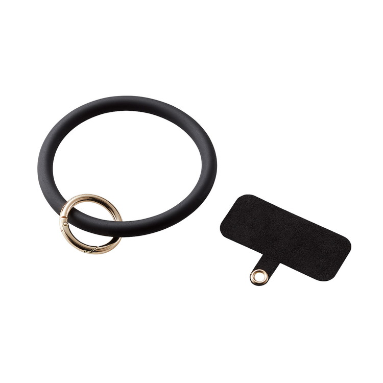 エレコム スマホストラップ 手首 ハンド シリコンハンド(丸型) ストラップシート付 携帯ストラップ 落下防止 【 iPhone Android スマホ 各種対応 】 &me ブラック P-STHSI2BK ELECOM(代引不可)【メール便配送】(2)