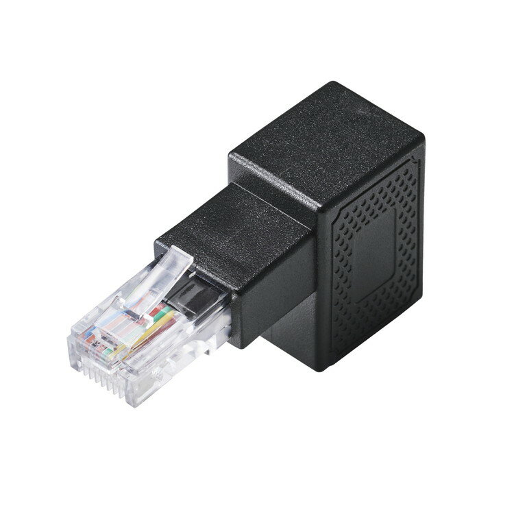 LANケーブル 延長コネクタ L字下向き 変換アダプタ Cat5e RJ45 中継コネクタ ギガビット対応 ブラック LD-RJ45U5ELDBK(代引不可)【メール便配送】【送料無料】