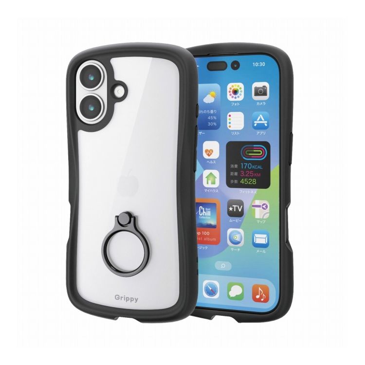 樂天商城 - エレコム ELECOM iPhone 17 ケース ハイブリッド 衝撃吸収 ストラップホール付 ストラップホールシート付 リング付 スタンド機能付 Grippy ブラック PM-A25AGRPFRBK(代引不可)【メール便配送】【送料無料】