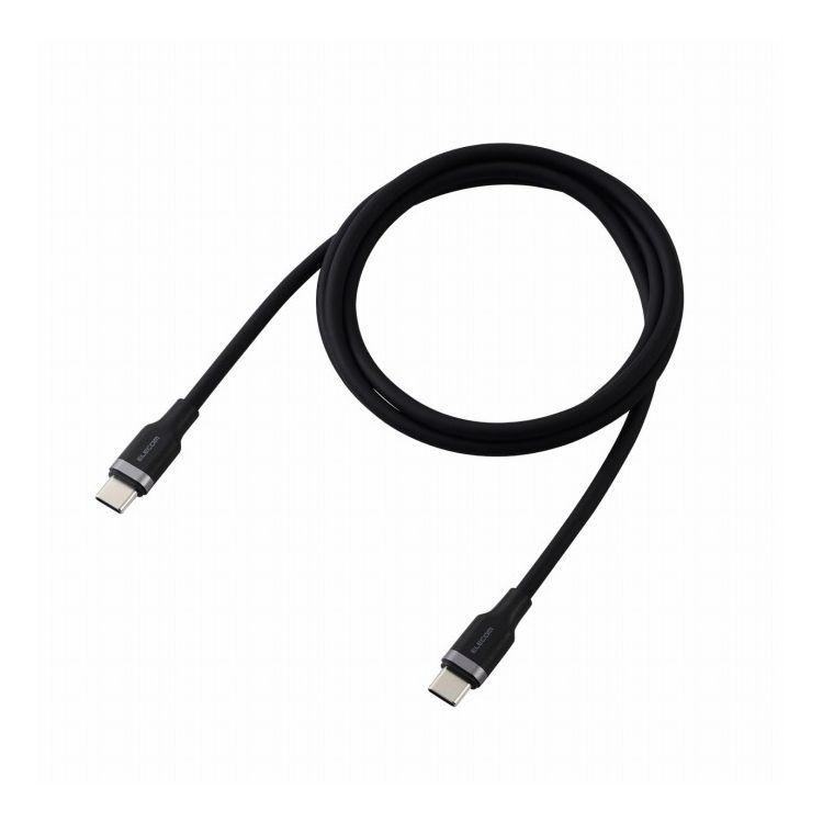 エレコム ELECOM USB Type-C ケーブル ( C to C ) 1m PD 100W 急速充電 シリコン素材 【 Type C ポート搭載 MacBook iPhone Android Galaxy Pixel iPad 等対応 】 ブラック MPA-CC5PSSA10BK(代引不可)【メール便配送】【送料無料】