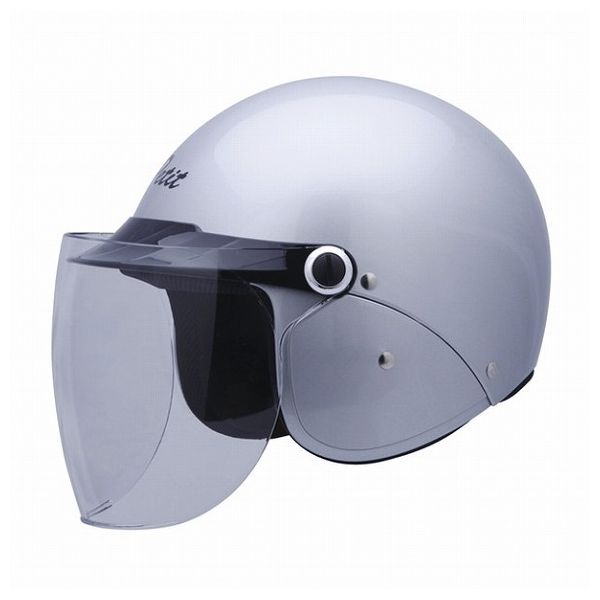セミジェットヘルメット Ver.FII シルバー バイク ツーリング アウトドア 行楽 バイカー ライダー キャ..
