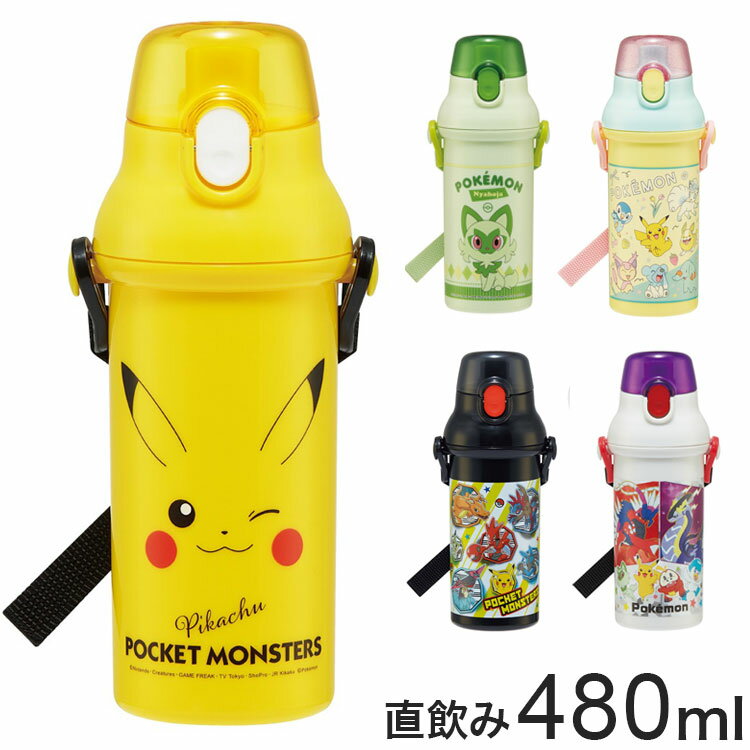 日本製 スケーター 水筒 ポケモン新柄 キッズ 直飲み 480ml 食洗機対応 抗菌樹脂 ボトル ポケモン ポケットモンスター ピカチュウ ニャオハ キャラクター PSB5SANAG Skater【送料無料】