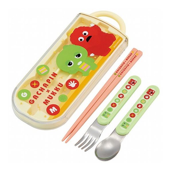 ガチャピンムック 銀イオン抗菌 子供用 トリオセット 箸 スプーン フォーク ガチャピンムック TACC2AG ..