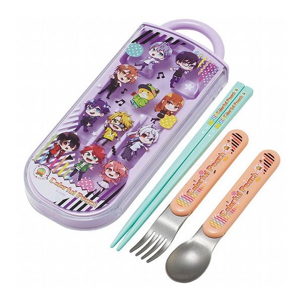 カラフルピーチ25 銀イオン抗菌 子供用 トリオセット 箸 スプーン フォーク カラフルピーチ25 TACC2AG ..