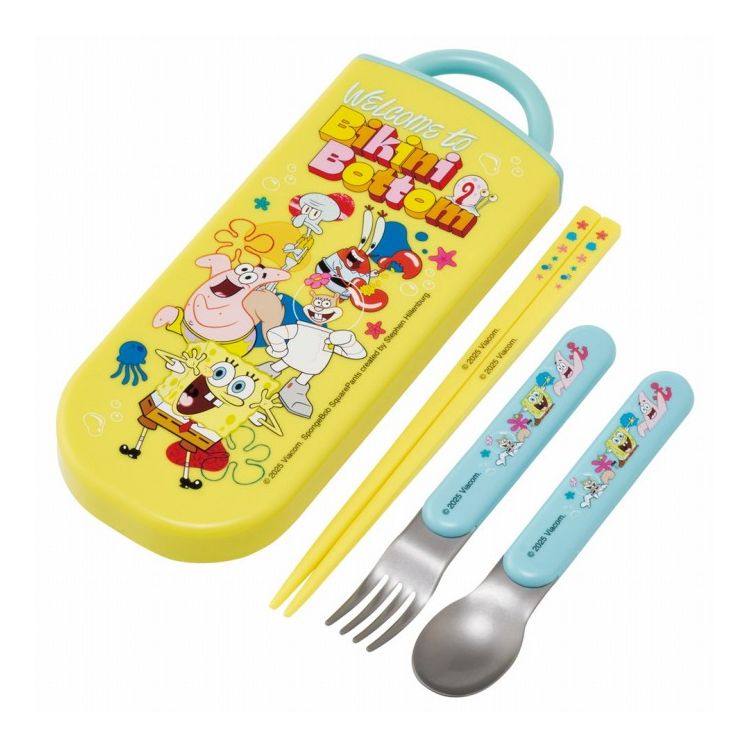 Trio Set - スポンジ・ボブ 子供用 トリオセット 箸 スプーン フォーク TACC2 キャラクター かわいい スケーター skater【送料無料】