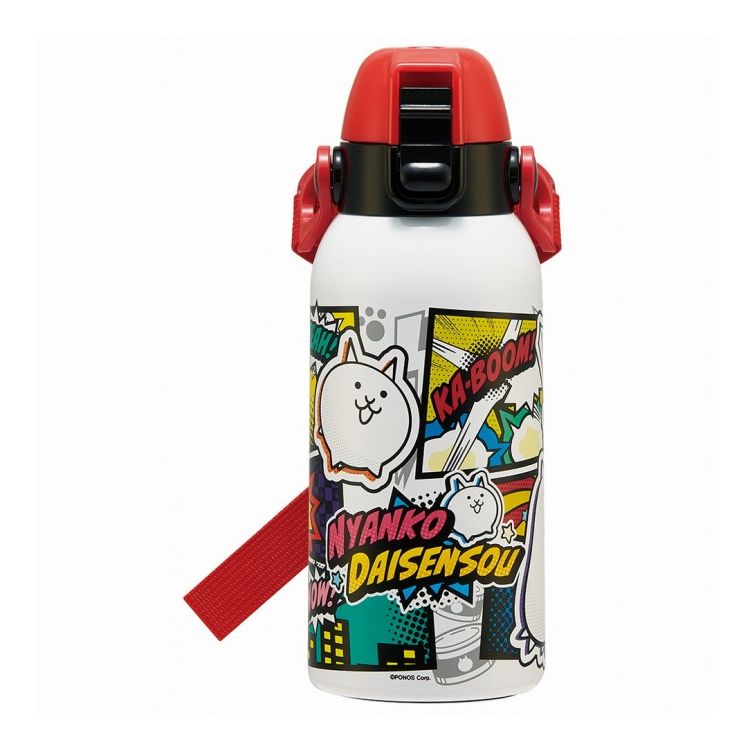 にゃんこ大戦争 2026 ダイレクトボトル 水筒 600ml 保冷専用 ステンレス 直飲み ショルダーベルト付き?STCH6 キャラクター かわいい スケーター skater【送料無料】