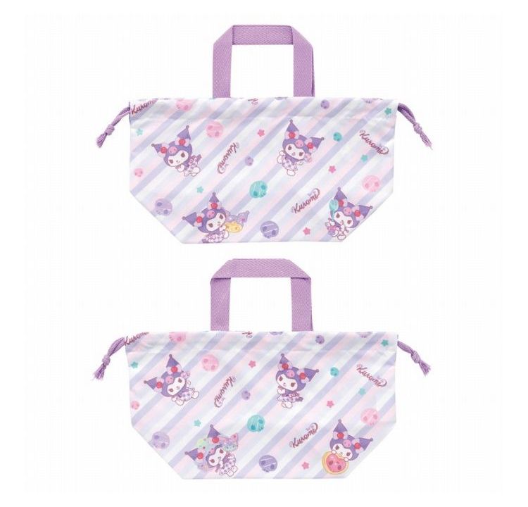 リコメン堂生活館のサンリオ sanrio クロミ FancySnacksSweets お弁当袋 ランチ巾着 お弁当 子供 巾着袋 小学生 きんちゃく袋 KB7SN キャラクター スケーター skater｜アングル2