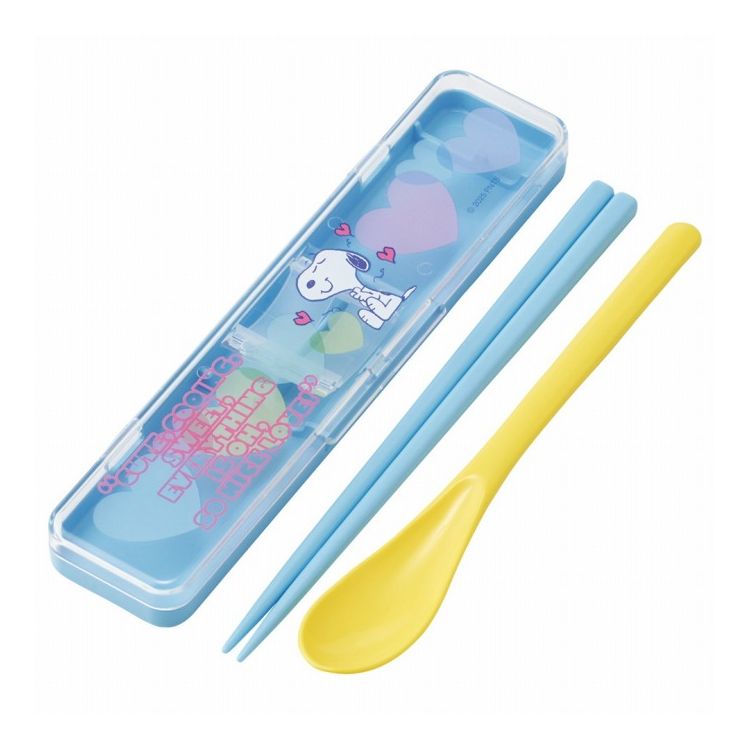 SNOOPY スヌーピー クリア イエロー 箸 スプーン コンビセット カチカチ鳴らない CCS3SA スケーター skater(3.0)