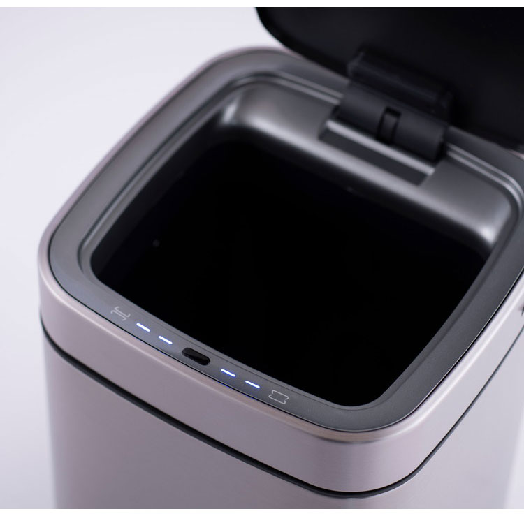 EKO エコスマートX充電式センサービン 12L ゴミ箱 センサー式 ダストボックス ステンレス おしゃれ 自動開閉 蓋つき ふた付き スリム リビング キッチン 台所【送料無料】 [3]