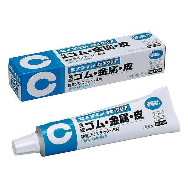【商品詳細】透明タイプで、接着後も皮膜に柔軟性があるので、ゴム・皮革・布などの接着に適しています。【送料について】北海道、沖縄、離島は送料を頂きます。