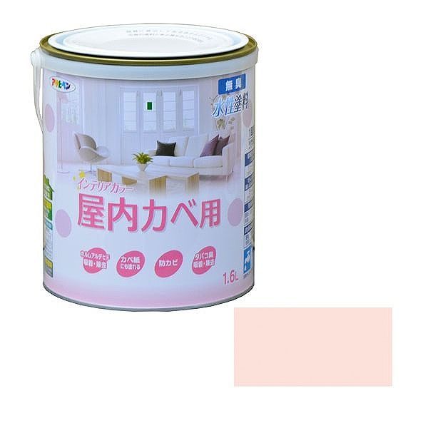 Coating, Repair, Various Materials - アサヒペン AP New水性インテリア屋内カベ1.6Lパステルピンク【送料無料】