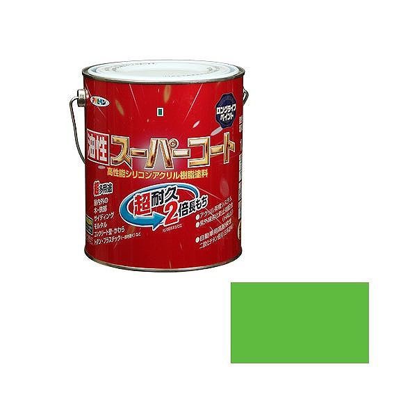 アサヒペン AP 油性スーパーコート 1.6L 若草色【送料無料】