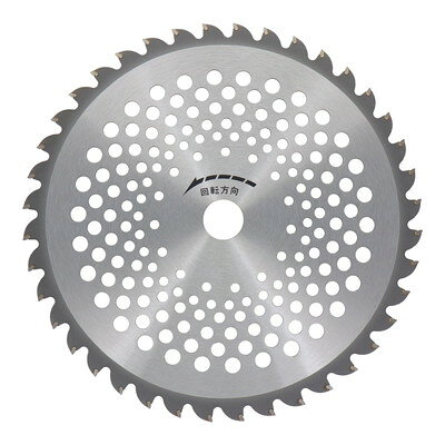 【商品説明】●【特長】メッシュ軽量で切れ味が軽い！斜め埋込み型。●【用途】田畑の雑草・その他の一般草刈り●刃厚:2.0mm●本体サイズ(mm):縦255×横255×奥行4●本体重量:370g●外径:255mm●刃数:40P●内径:25.4mm※メーカーの都合によりパッケージ、内容等が変更される場合がございます。当店はメーカーコード（JANコード）で管理をしている為それに伴う返品、返金等の対応は受け付けておりませんのでご了承の上お買い求めください。【代引きについて】こちらの商品は、代引きでの出荷は受け付けておりません。【送料について】北海道、沖縄、離島は送料を頂きます。