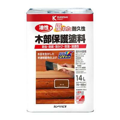 カンペハピオ 油性木部保護塗料 チーク 14L #00237643511140(代引不可)【送料無料】