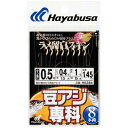 HAYABUSA 豆アジ専科 ラメ留 白スキン 8本鈎 HS384 0.5号 ハリス0.4 HS384-0.5-0.4(代引不可)