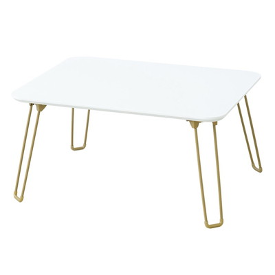 【商品説明】●ニュアンスカラーの天板にゴールド調の脚が目を惹く折りたたみテーブル。●やさしく落ち着いた印象でインテリアになじみやすくお部屋をよりお気に入りの空間に。●光沢が美しい鏡面加工でお手入れしやすい天板。●収納に便利な折りたたみ式。使...
