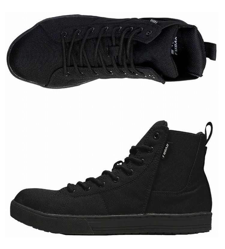 おたふく手袋 ワークシューズ キャンバスハイカット サイドゴア ブラック 25.0cm FB-846(代引不可)【送料無料】