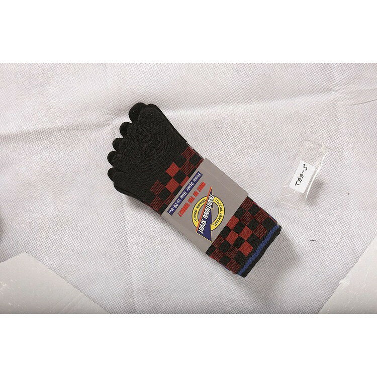おたふく手袋 ブロックチェック 3足組(カラー・5本指) S-442(代引不可)