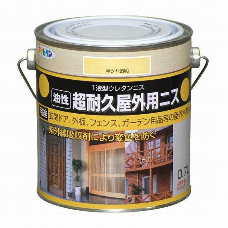 アサヒペン 超耐久屋外用ニス 0.7L (半ツヤ透明)(代引不可)【送料無料】