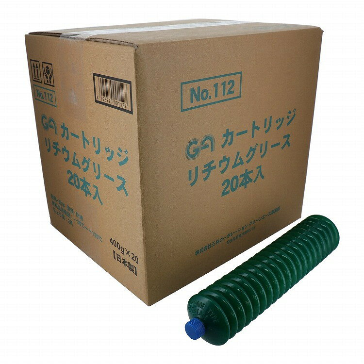 【商品説明】●潤滑・機械安定・酸化安定性に優れた万能型グリースです。各種ホイルベアリングおよび高速軸受潤滑用などに適しています。【商品詳細】●【用途】自動車・電動工具・小型モーター・ドアヒンジ・ワイヤー・チェーン・農機具、シャッター・自転車等の潤滑に。●本体サイズ(mm):縦280×横55×奥行55。●本体重量:420g。●内容量:400g。●包装形態:20本入ケース。●ちょう度:2号。●使用温度範囲:-20℃〜+120℃。●容器:青色。●グリース:茶褐色。【代引きについて】こちらの商品は、代引きでの出荷は受け付けておりません。【送料について】北海道、沖縄、離島は送料を頂きます。