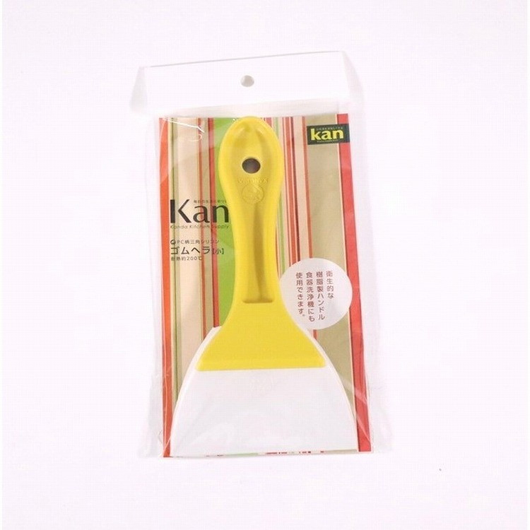 カンダ PC柄三角シリコンゴムヘラ 黄 小 #086184(代引不可)