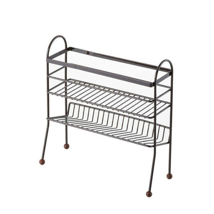 脚高シャンプーラック2段 ブラウン ヨシカワ 1305879(代引不可)【送料無料】