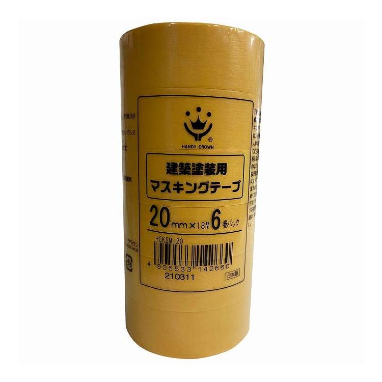 商品情報●見せやすいカラーでテープの見切りがキレイ!!。●耐候性に優れ、のり残りが少ない。●粘着力と作業性のバランスが取れた品質。●重ね貼りに優れます。●サイズ:20mm×18m。●カラー：黄●〈材質・原料・成分〉基材:和紙/接着剤:アクリル系/包装:PE、紙●製造国：日本●用途以外に使用しないでください。●電気絶縁用には使用しないでください。●貼る面のほこり、油分、水分などをよく拭き取ってください。●被着体によっては汚染することがありますので、ご使用前にお確かめください。●しっかり押さえて貼りつけてください。●テープを保管する場合、直射日光を避け、涼しい所へ置いてください。【代引きについて】こちらの商品は、代引きでの出荷は受け付けておりません。【送料について】北海道、沖縄、離島は送料を頂きます。