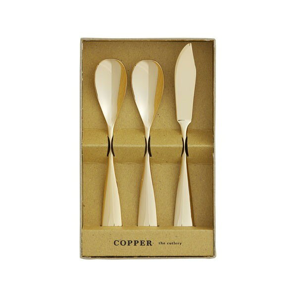 COPPER the cutlery アイスクリームスプーン×2本&バターナイフ×1 3pcセット CIB-3GDmi(代引不可)【送料無料】