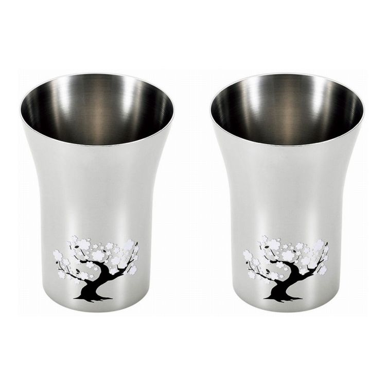 よこやま 感温ステンレスタンブラー300ml 2P 桜 EJK-600(代引不可)【送料無料】