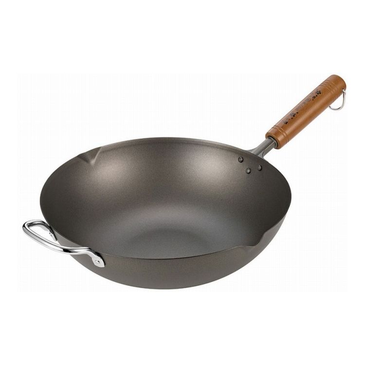 Pans - よこやま チタンいため鍋30cm 両口付き (袋入り) OGT-3000(代引不可)【送料無料】