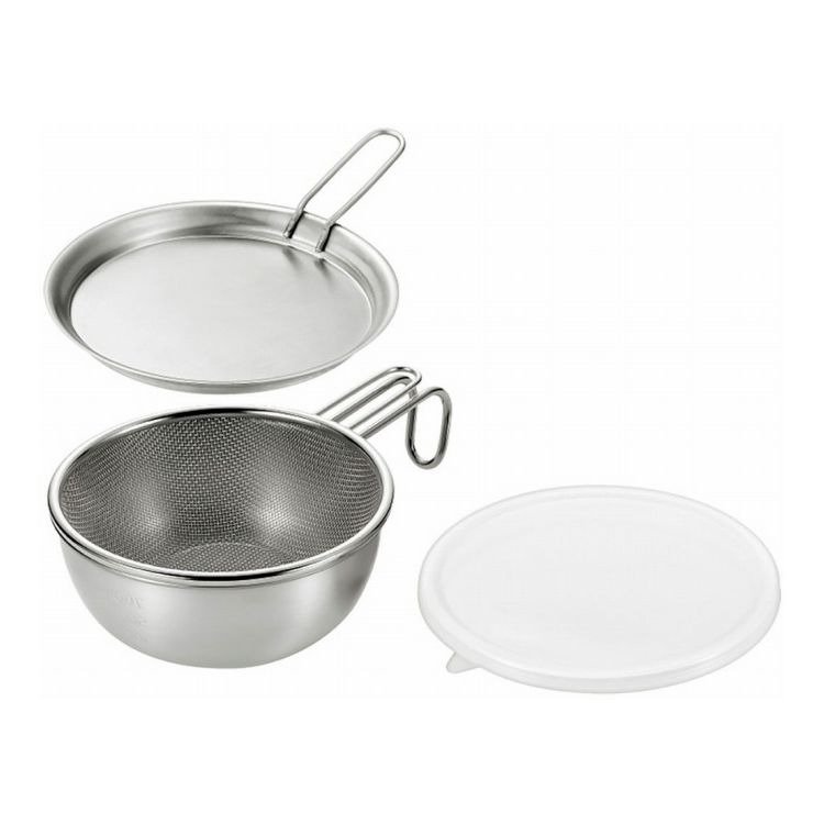 よこやま シェラカップ・ボウル15cm・手付きザル・蓋トレー・シリコン蓋 EJSB-600(代引不可)【送料無料】