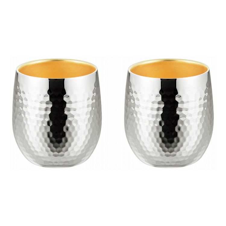 よこやま ステンレス二重ロックカップ250ml 2P (内面金メッキ) EJA-1500(代引不可)【送料無料】