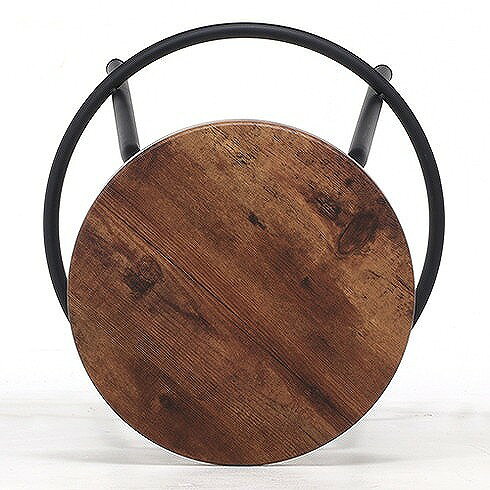 バースツール ラウンド W400×D400×H600~690mm 600~690mm MDF PVC スチール おしゃれ 収納(代引不可)【送料無料】 [3]
